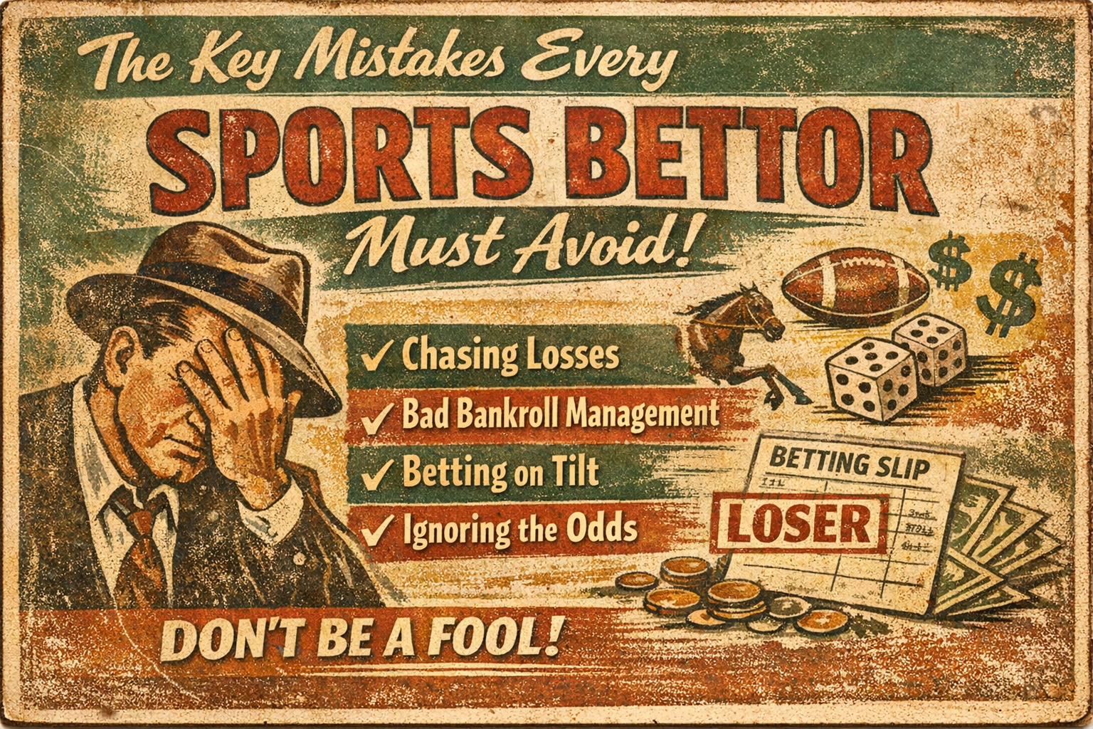 Sports betting mistakes to avoid: bankroll, emotions, value and tracking
