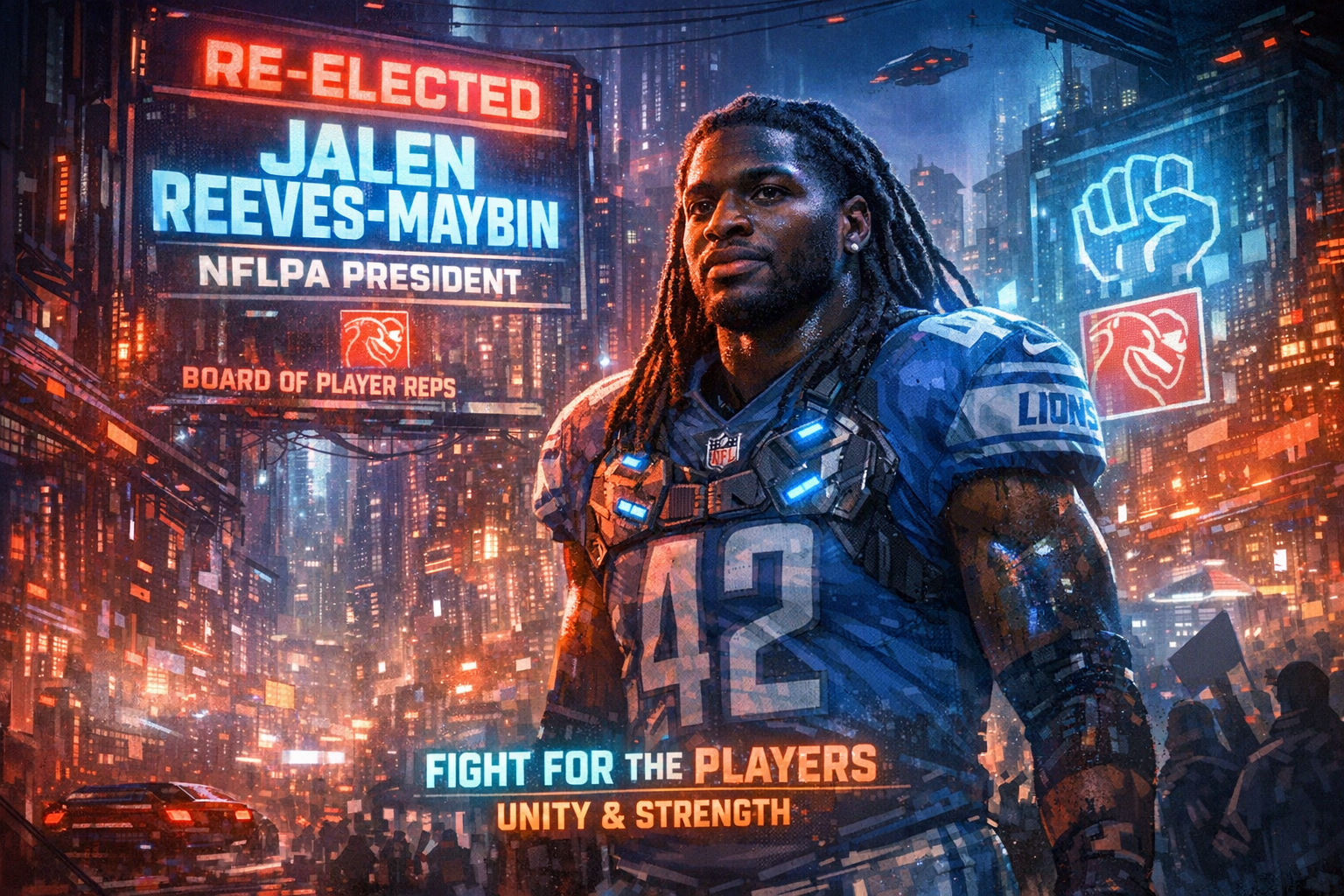 Jalen Reeves-Maybin re-elected as NFLPA Board of Player Representatives president
